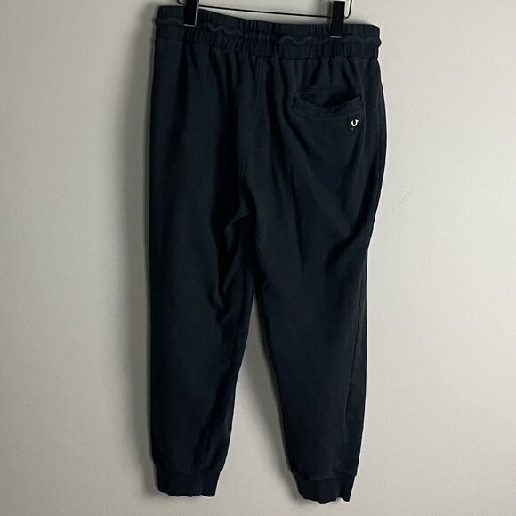TRUE RELIGION Mens Black Welt Pocket Jogger Sweatpants Size L Drawstring Logo - Picture 7 of 11